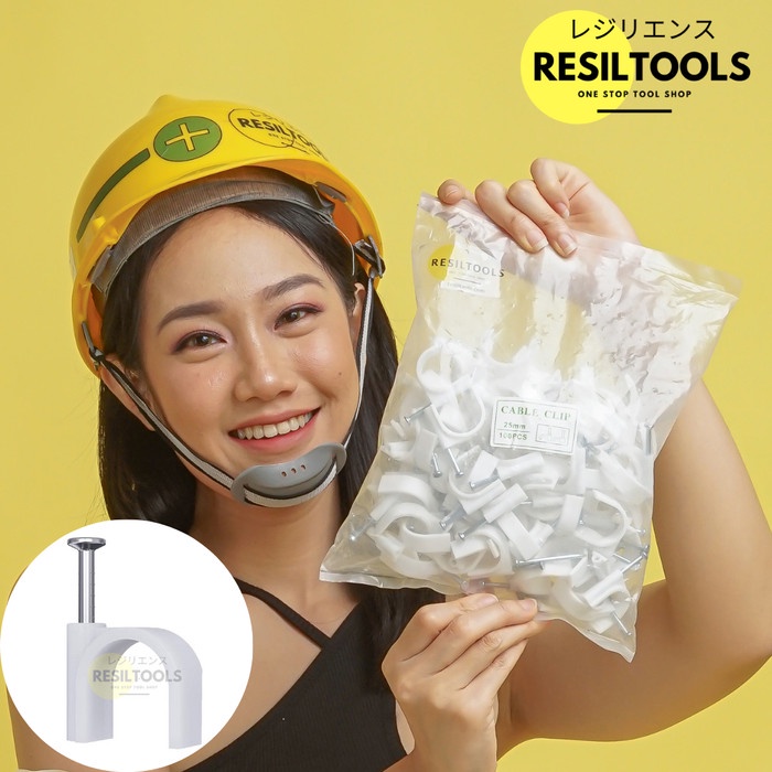 

Terlaris Cable Clip 25 Mm Klip Kabel Klem Pengencang Kabel Paku Beton 100 Pcs