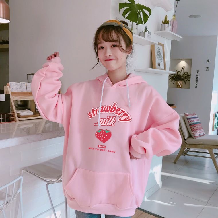 Hoodie Strawberry Nice To Michuu Korean Style | Dhea Fashion