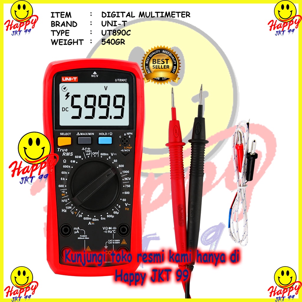 [ HAPPY JKT 99 ] AVOMETER DIGITAL UNI-T TYPE MULTITESTER UT890C UT 890 C UT890 890C