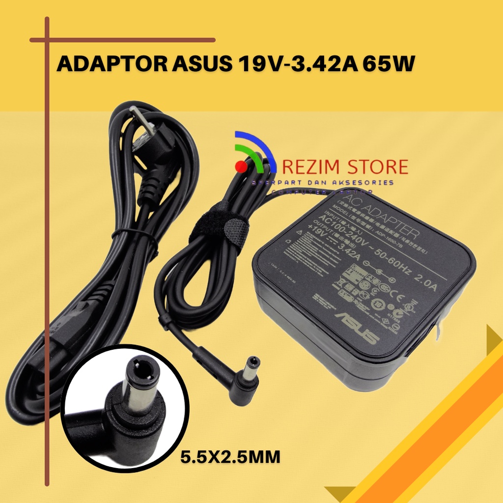 Adaptor Charger Original Asus  19V 3.42A 65W 5.5x2.5mm AC Power Asus A46 A46C A46CA A46CB A46CM ASUS