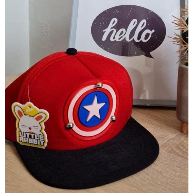 Topi Snapback Anak Laki Laki Logo CAPTAIN AMERIKA bisa bayar di tempat