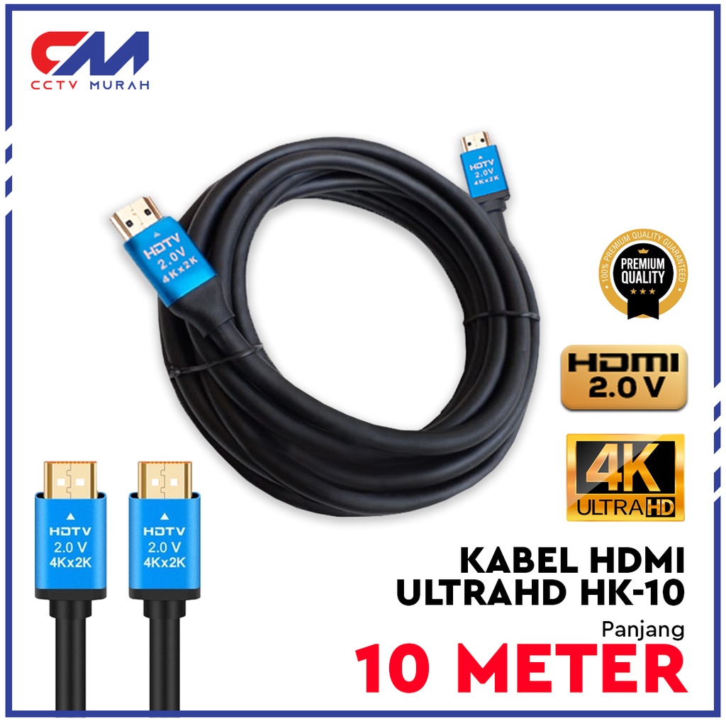 Kabel HDMI V.2.0 4K Gold Plated HD Cable HDMI 10 Meter