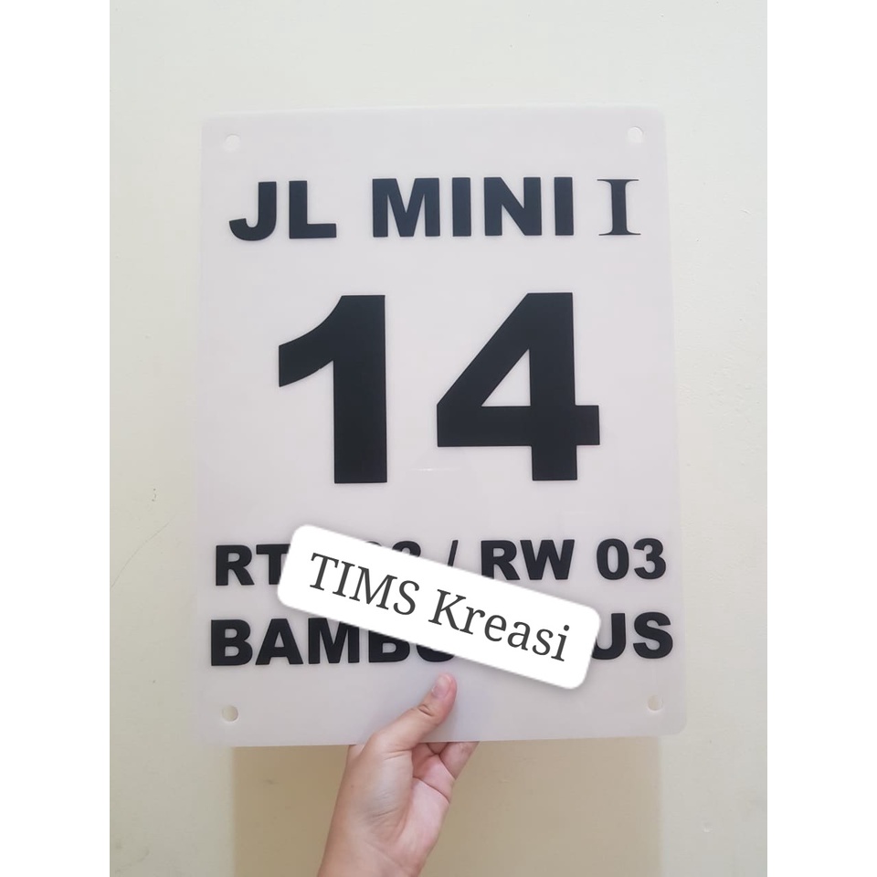 Nomor Rumah Akrilik + Cutting Stiker | Nomor Rumah Akrilik | Nomor Rumah Murah