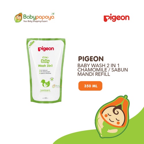 PIGEON Baby Wash 2 in 1 Chamomile REFILL | Refill Shampoo &amp; Sabun Cair Bayi - 350ML sabun bayi pigeon