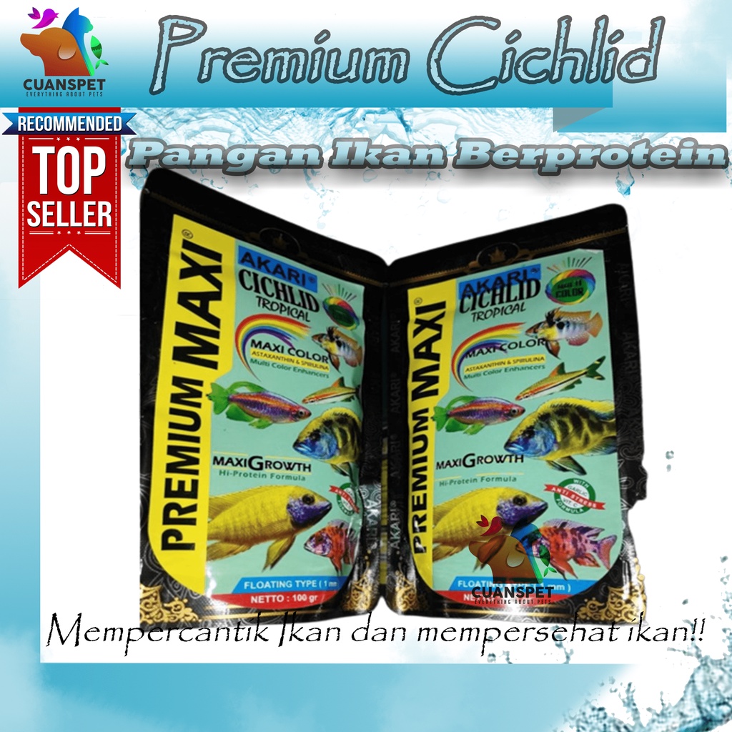 Akari Premium Maxi Cichlid 100Gram. Pelet Akari / Pelet Cichlid / Pelet Ikan