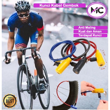 Gembok Kabel Baja Multifungsi Kunci Gembok Tali Untuk Pagar Rumah Kualitas Terjamin Cable Lock Sernaguna