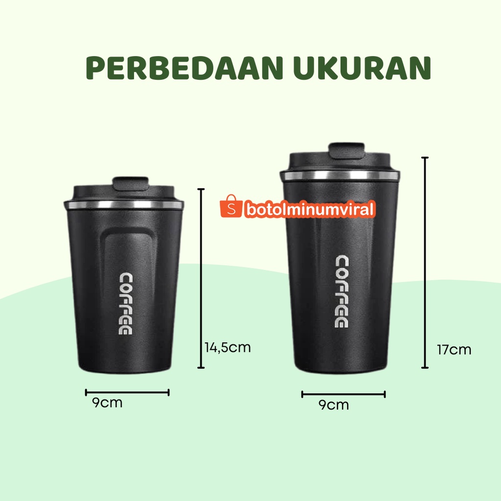 Tumbler Coffee Stainless Steel 510 ml Termos Vacuum Flask With Strap