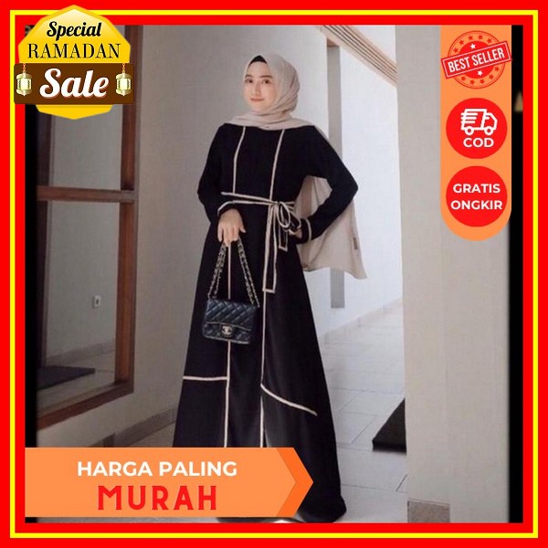 Gamis Payet Mutiara Ceruty Babydoll Wanita Terbaru 2023 Meira Dress Gamis Mewah Elegan Kondangan Mod