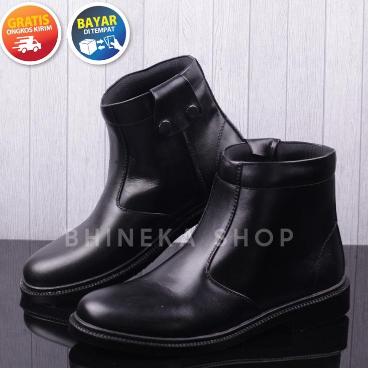 TERBAIK Sepatu Pdh Kulit Asli Resleting Polri Tni Satpam Security Sepatu Pdl Kulit Asli