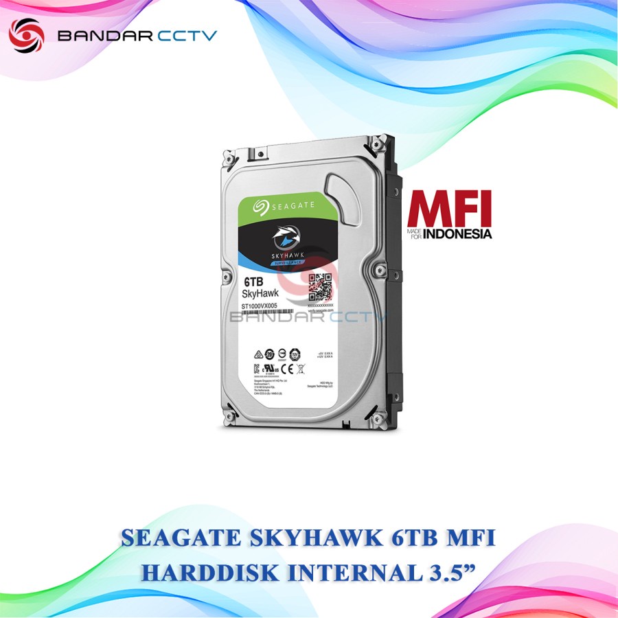 Seagate Skyhawk 6TB MFI Harddisk Internal 3.5” Garansi Resmi 3 Tahun