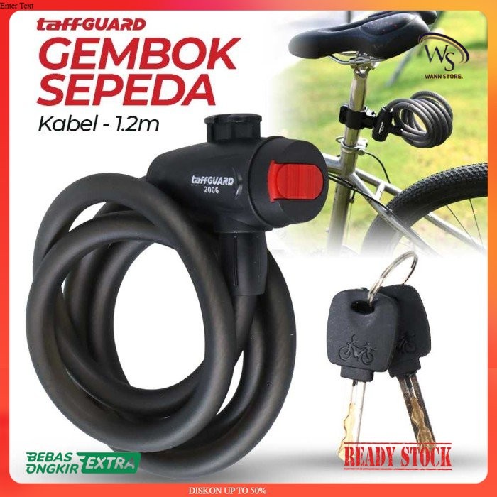 Terlaris Alarm Kunci Gembok Pengaman Sepeda Lipat Safety Kabel1.2M Spiral Universal