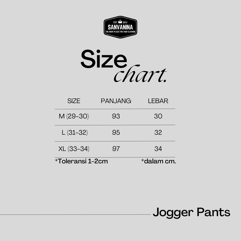 SANVANINA Celana Jogger Training Unisex | Jogger Pants | Celana Joger Panjang | Celana Panjang Polos D-01