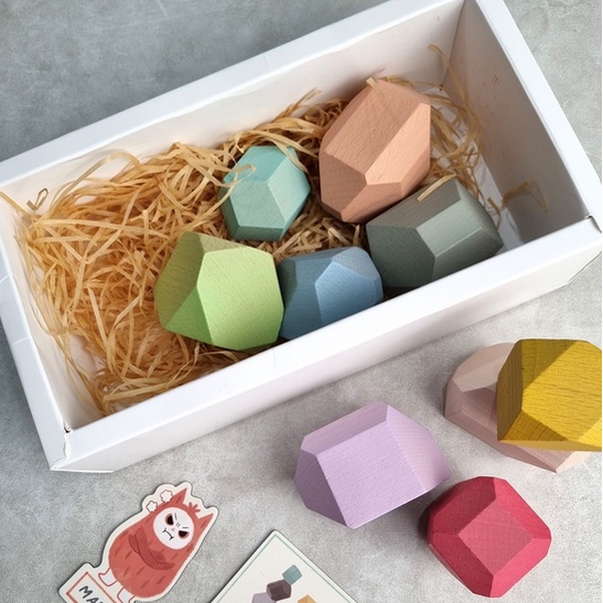 Learning Time Mainan Balok Yang Menenangkan + kartu Tantangan - Baby and Kids Toy Mainan Edukasi