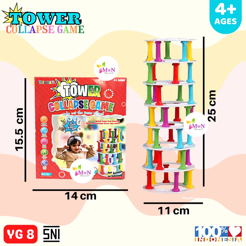 MWN Mainan Anak Family Game Tower Collapse Game YG 8