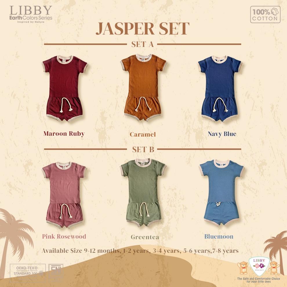 LIBBY Earth Jasper Set Pendek / Setelan Baju Pendek Libby