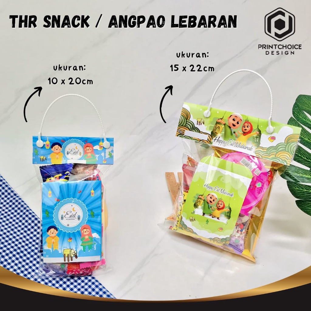 Ukuran 10x20cm Angpao Lebaran / Plastik Snack Lebaran + Isi Snack