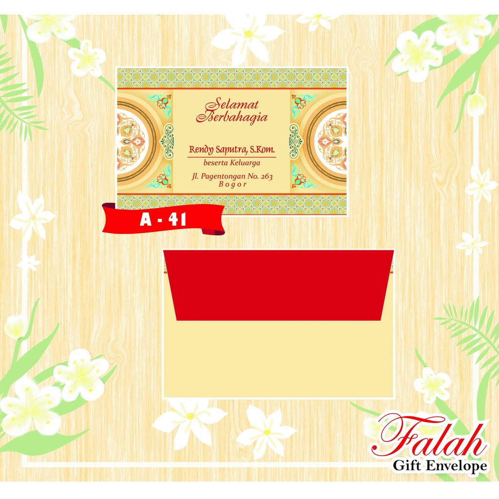 

Amplop Falah atau Angpau Falah kode A 41 muat uang kertas harga termurah