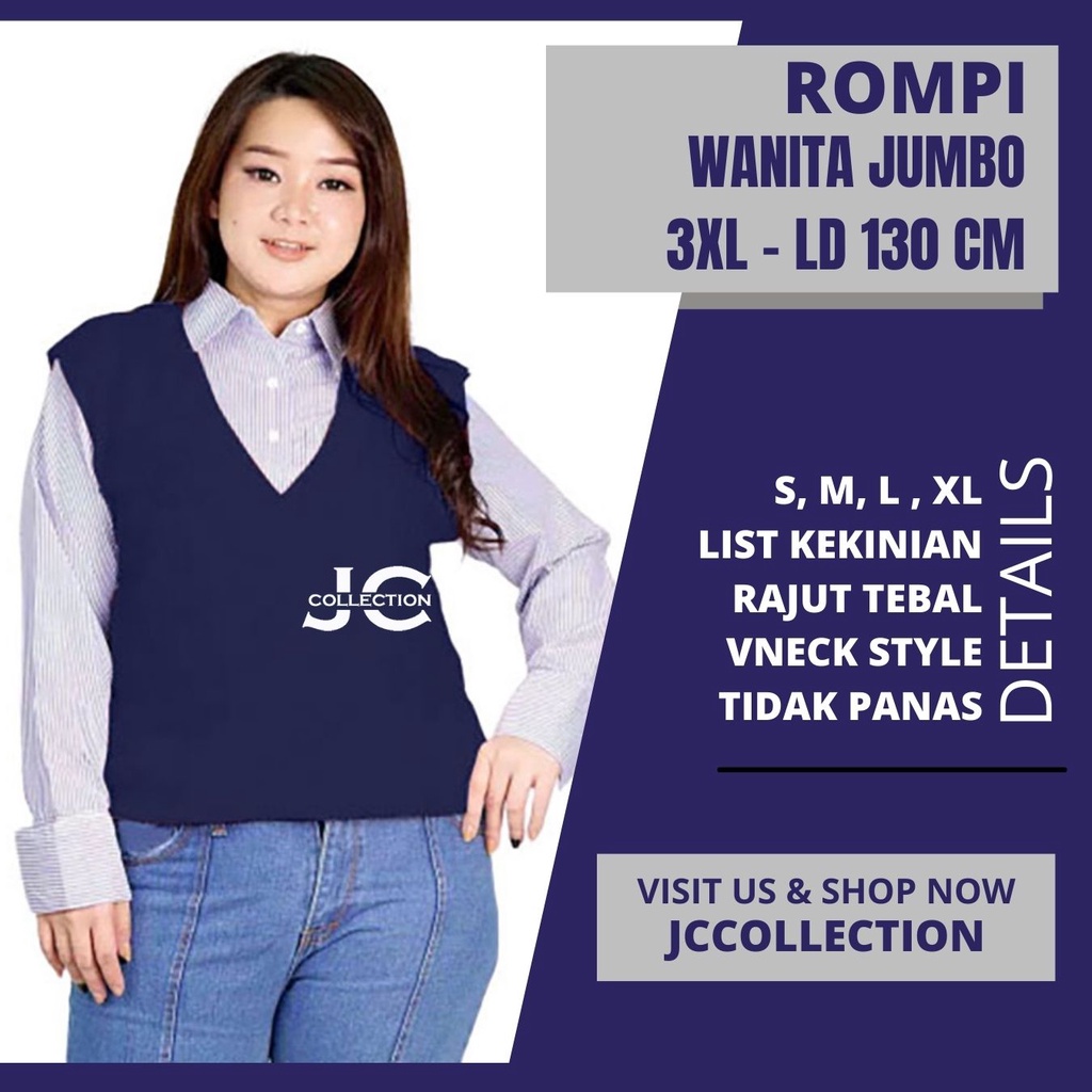 Rompi Rajut Wanita Jumbo Big Size / Oversize Women Vest