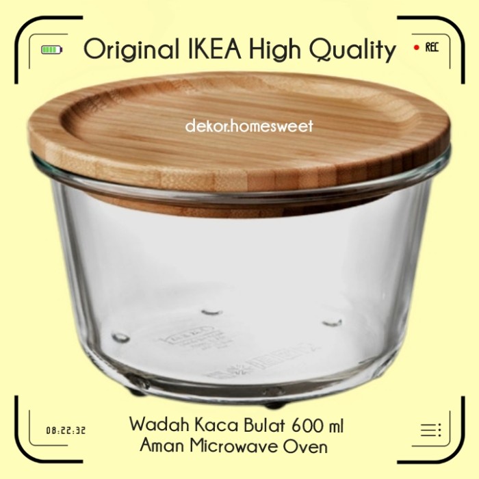 Terlaris Ik365 Mangkuk Kaca Bulat Tahan Panas Microwave Oven Food Container
