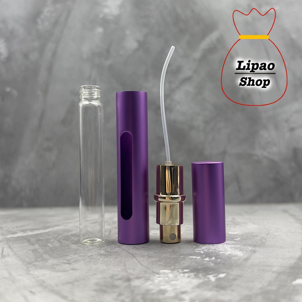 Botol Parfum Mini 5ml Travel Size Spray - Refillable Isi Ulang Botol Kaca Casing Metal Kaca Terlihat