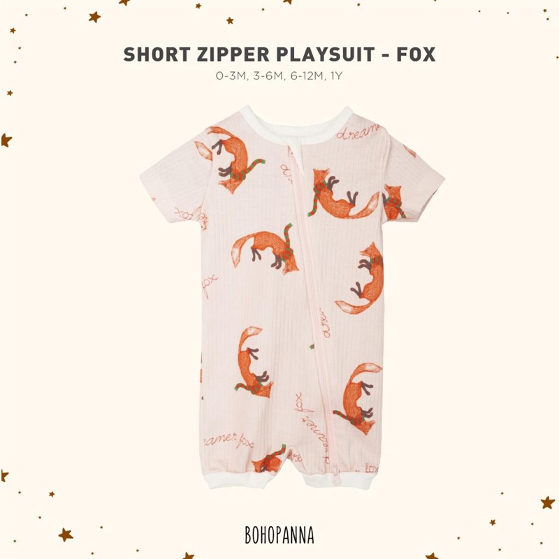 Bohopanna Short Zipper Playsuit - Printed Jumper Bayi