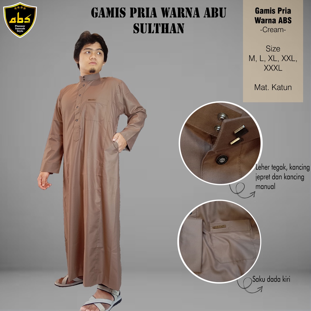 Gamis Jubah Al Haramain Abu Sulthan Pria Warna Polos Dewasa