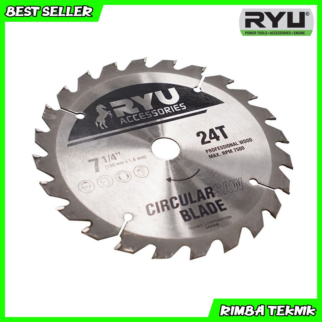 RYU Mata Gergaji Kayu 7 Inch x 24T - Circular Saw Blade