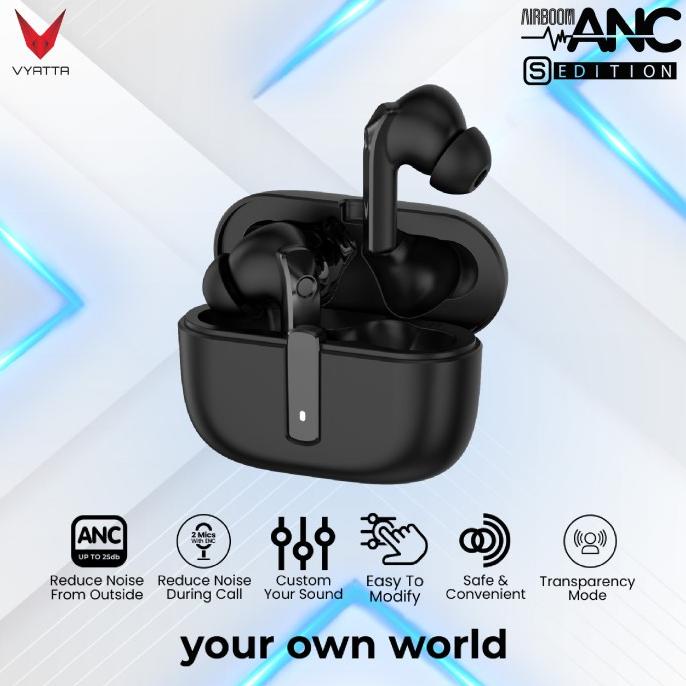 VYATTA AIRBOOM ANC S TWS BLUETOOTH HEADSET EARPHONE 25DB 4 MIC ENC