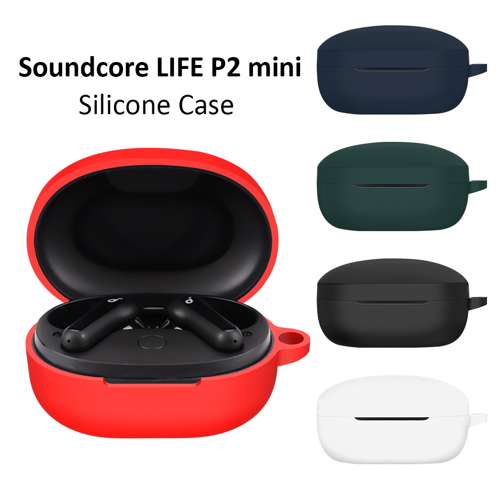 Soft Case Silikon TWS Anker Soundcore Life P2 Mini + carabiner
