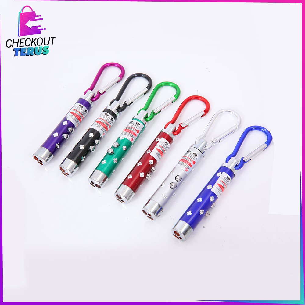 CT C782 Lampu Laser Pointer Motif 3IN1 LED Light Multifungsi Keychain Senter Mini Gantungan Kunci Portable Import