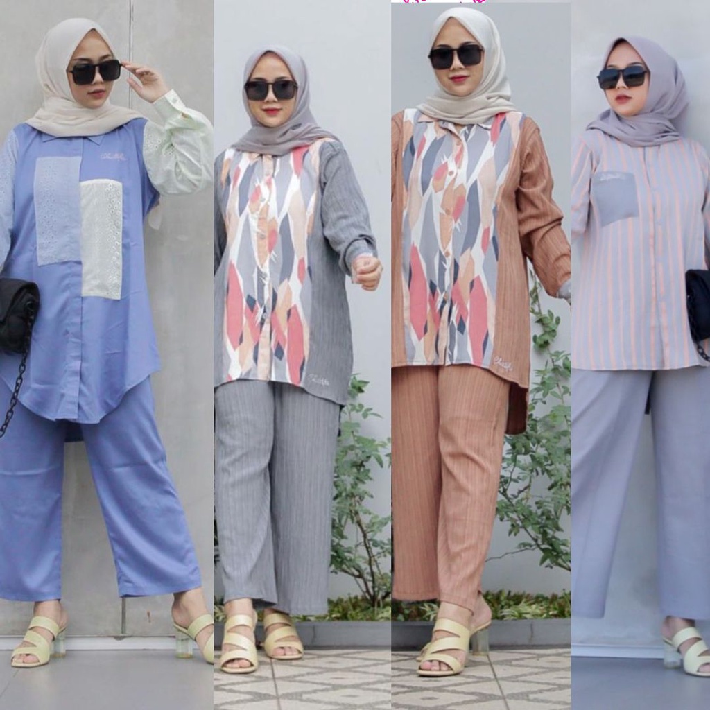 chatifa setelan kemeja