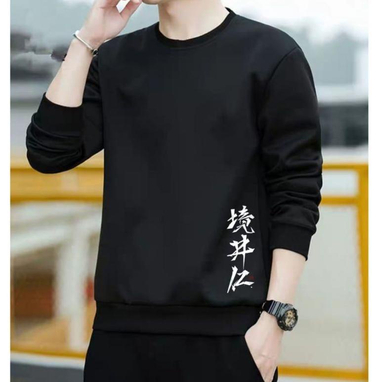 ☌ BISA COD BAJU LENGAN PANJANG NEW KANJI SWEATER CREWNECK NEW KANJI 62