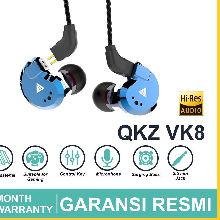 ➷ QKZ VK8 with Mic Sport Gaming Hi-Res Earphones Hight Quality In-Ear Earbuds HIFI ←