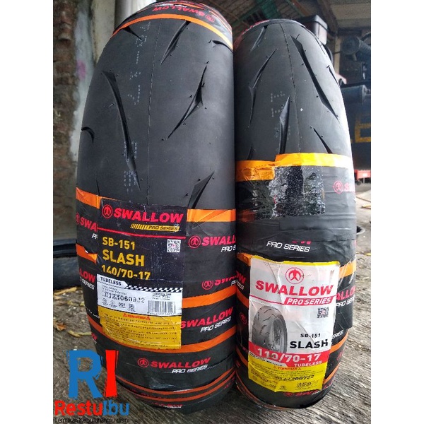 1 Pasang Ban Tubeles Swallow Slash 110/70-17 & 140/70-17
