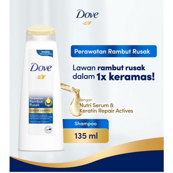 Dove Shampo Perawatan Rambut Rusak Sampo 135 ML