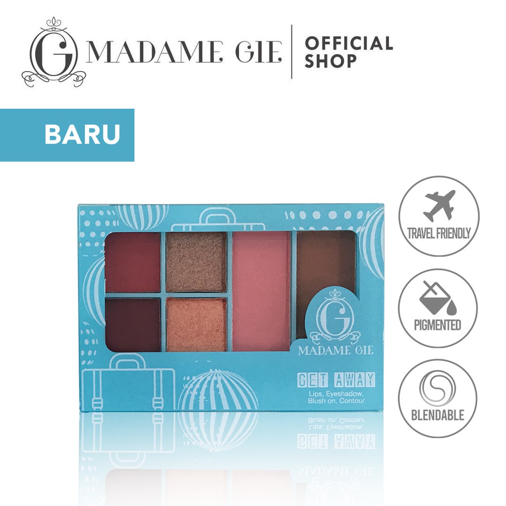 Madame Gie Getaway Make Up Kit | Eyeshadow Lipstick Bronzer Highlighter Pallete