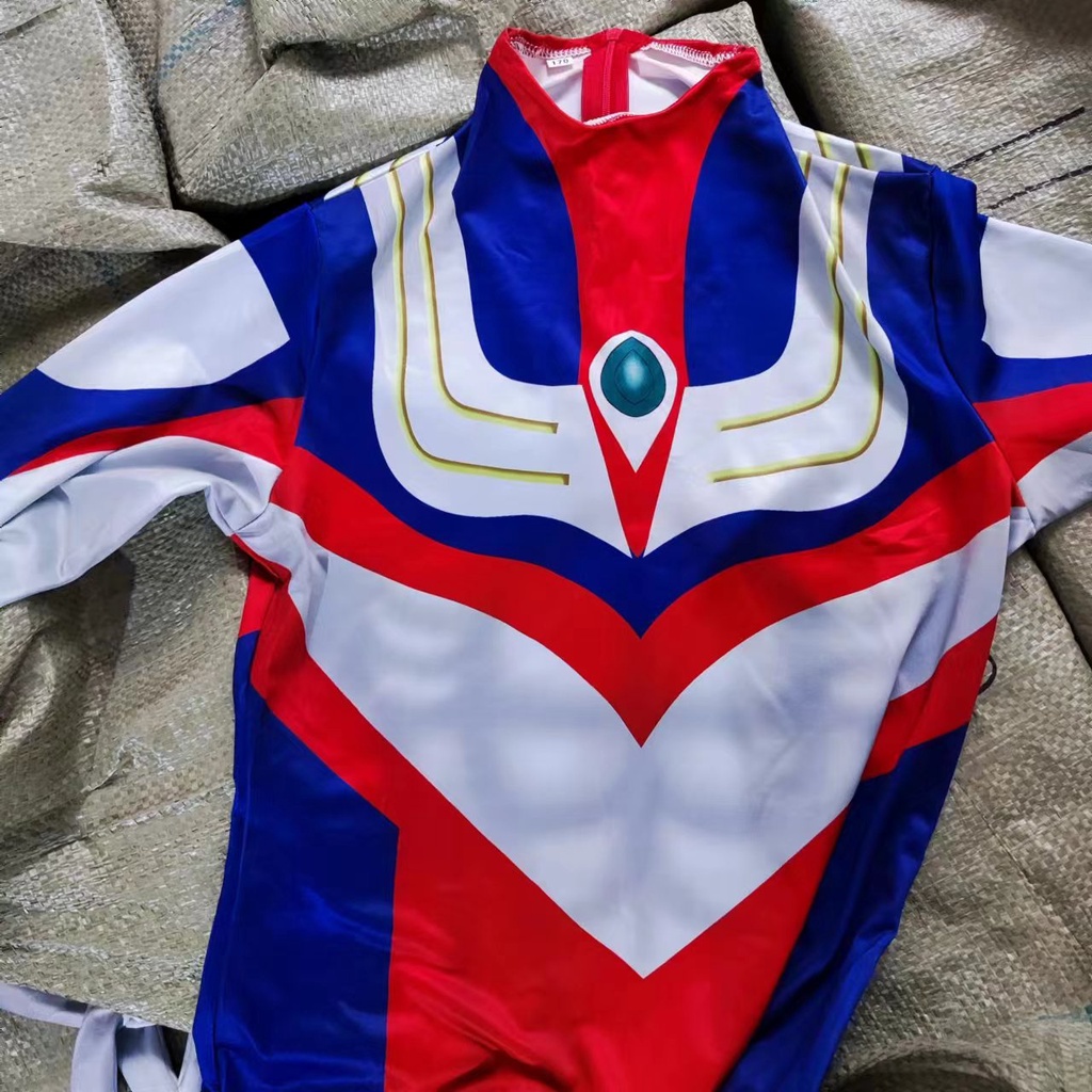 Hallowen Premium Ultramen Kostum Pria Dewasa dan Anak Superhero Cosplay Birthday Costume Party Bodysuit