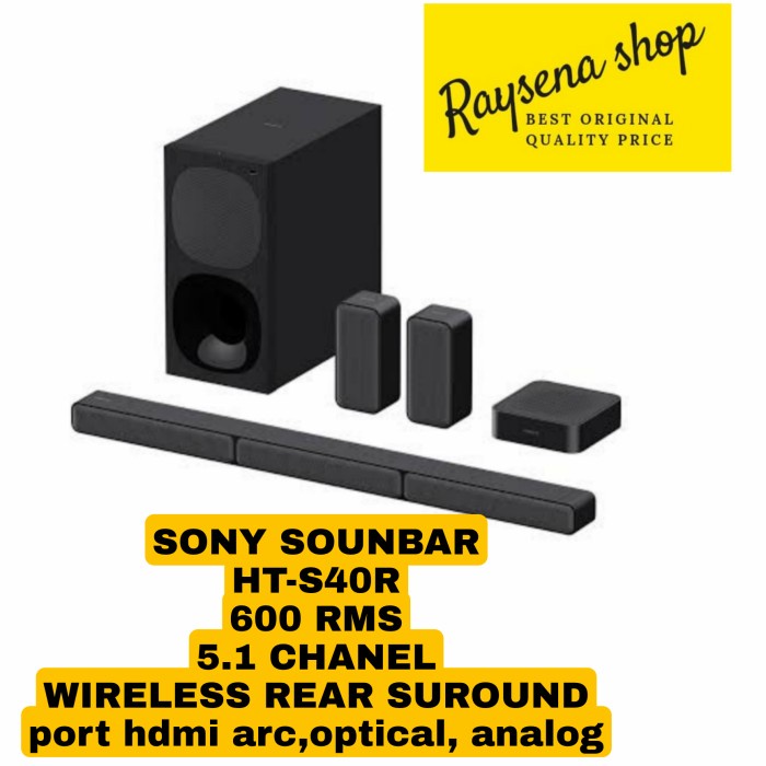 Terlaris Sony Soundbar Ht-S40R / Hts40R / S40R Wireless Rear Suround
