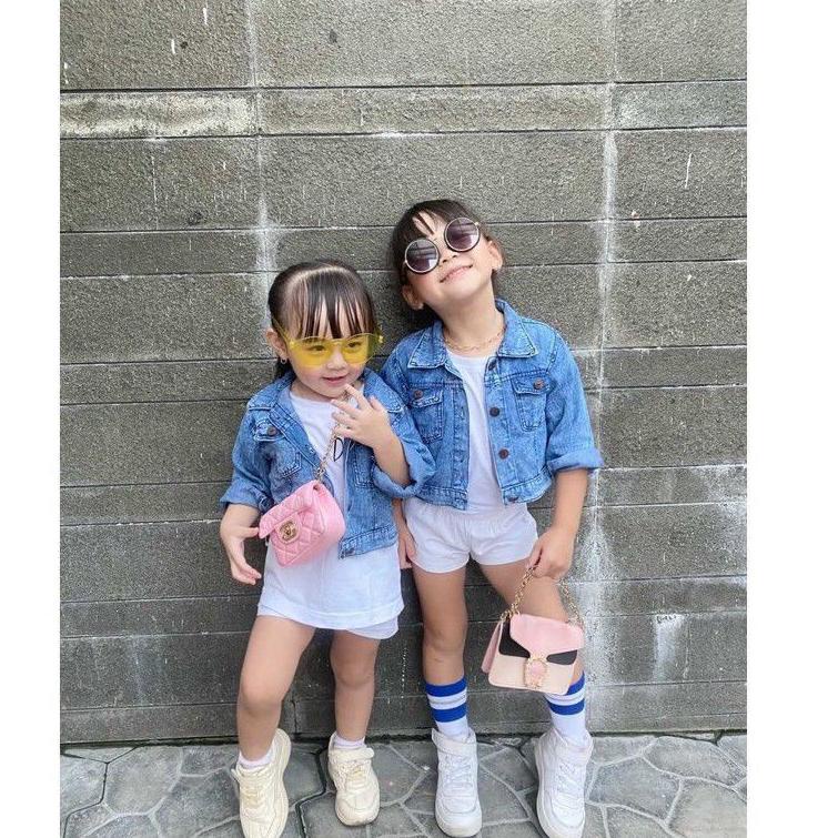 MURAH MERIAH JAKET DENIM JEANS ANAK LAKI LAKI PEREMPUAN GAMBAR BELAKANG USIA 1 - 8 TAHUN JAKET ANAK 
