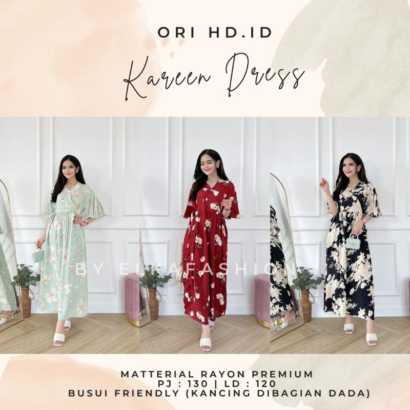 Hd.id Kareen Dress Hd id Daster Kimono Original HD ID Daster Cantik daster rayon premium motif terba