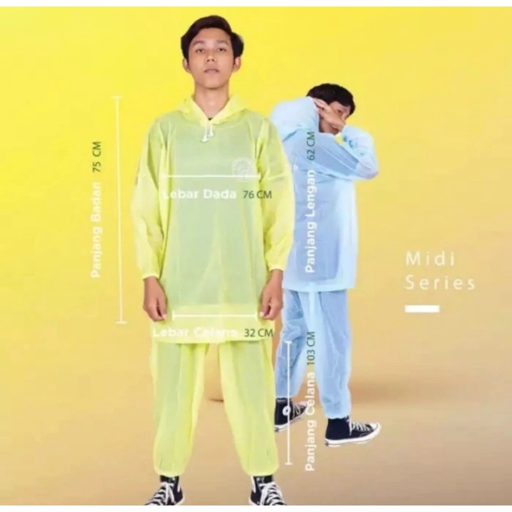 MIDI Jas Hujan Jaket Celana Kekinian Elephant Brand Merk Gajah