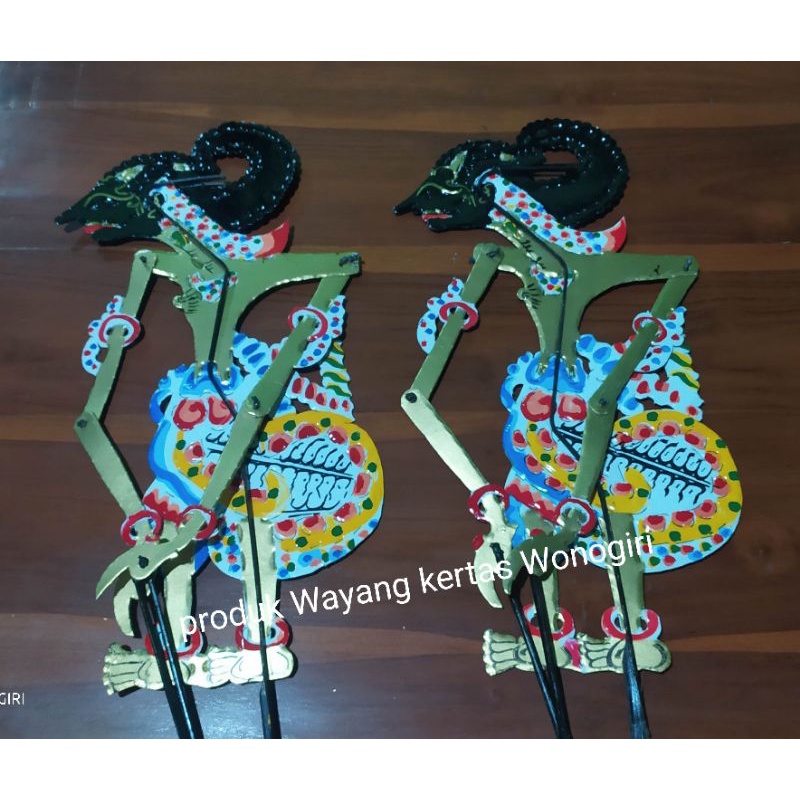 Paket 2 Wayang kulit kertas duplex Nakula dan Sadewa ukuran standar pentas pedalangan