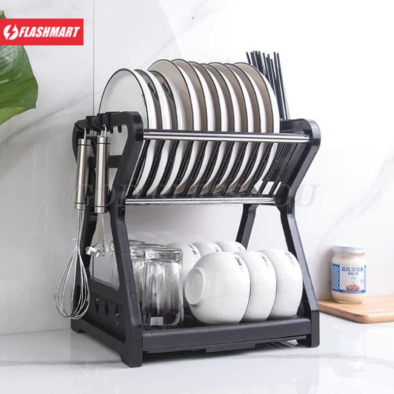 Flashmart MitoClean Rak Piring Gelas Pengering Drainer Kitchen Dish Rack 2 layer - MYH002