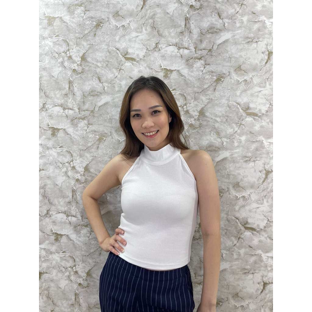 MODAVIE - MARGARETH CROP TANK TOP Kaos Turtleneck Wanita Kerah Tinggi