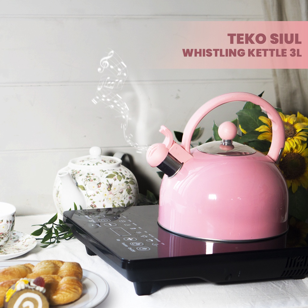 Teko Pink Asta Pastel 3 Liter Teko Bunyi - eko ceret siul pemanas air bunyi Anti Karat