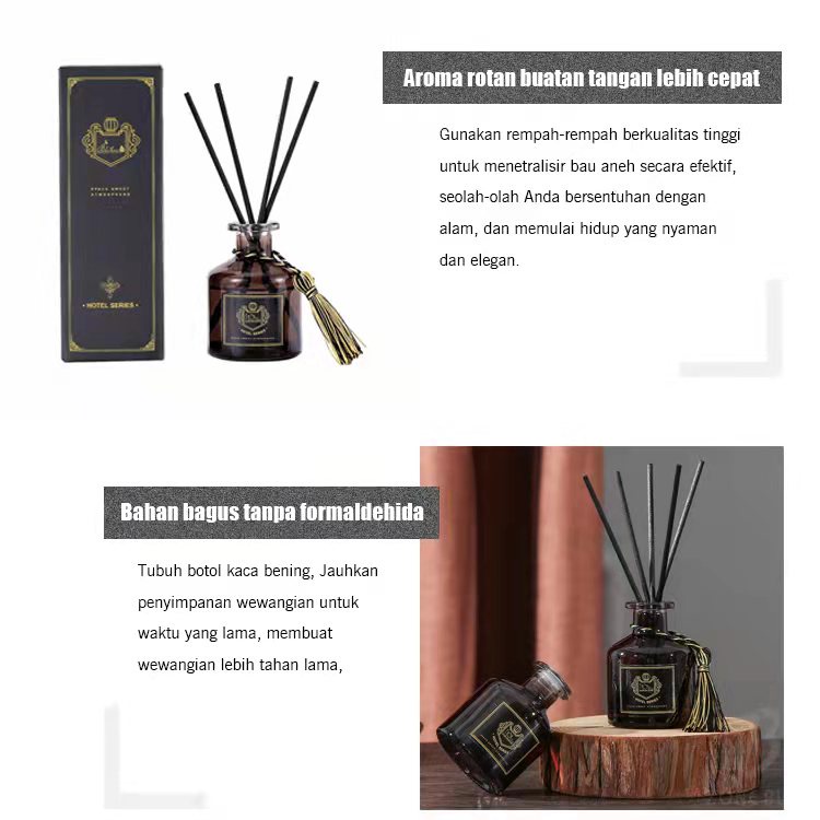 100% ORI Reed Diffuser Aromatherapy Bunga Difuser Aroma Pengharum Ruangan Pewangi Essential oil Reed Difuser