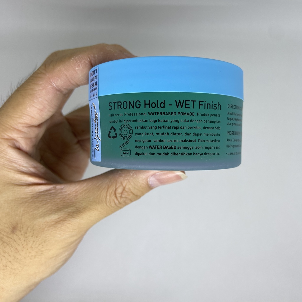 Hairnerds Professional Waterbased Pomade Rambut Pria Strong Hold 80gr BPOM Free Sisir
