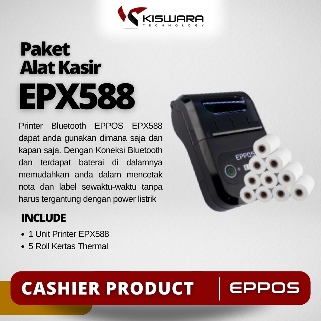 Paket Alat Kasir EPX588 + 5 Roll Kertas