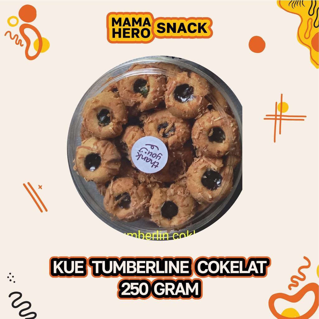 

Mama Hero Snack Kue Tumberline Rasa Cokelat Maknyusss - Kue Uen Mayung - Kue Thumprint - Kue Kering 250 Gram - Kue Kering Enak - Paket Hampers Kue - Paket Lebaran Kue Home Made