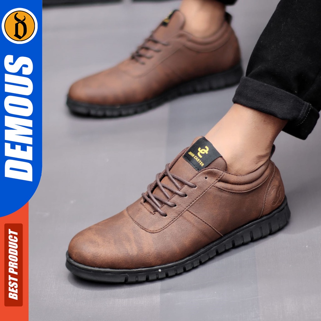 DEMOUS Leonidas - Sepatu Formal Pantofel Hitam Kerja Pria